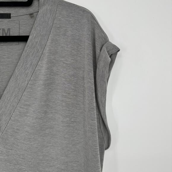 ATM Soft Shift Dress V-Neckline Rolled Short Sleeves Dual Pockets Womens Med - Picture 4 of 9